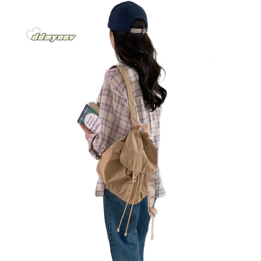 Casual Dongdaemun New Simple High-end Large Capacity Women's Fashion Travel Sports Drawstring Backpack ddmynov