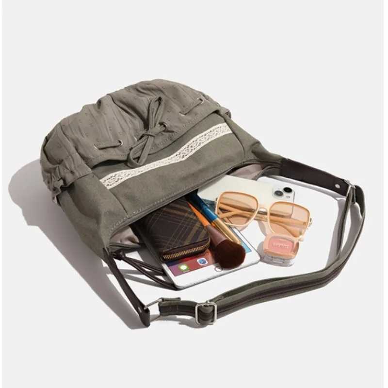 2025 New Designer Women Casual Shoulder Bag Y2K Aesthetic Streetwear Drawstring Handbag Vinage Crossbody Bag Denim BagXJ2520616