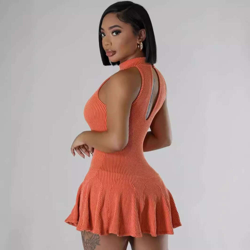 Ins Pure Desire Style Sexy Sleeveless Summer New Elegant Slim Fit Dress For Women B5