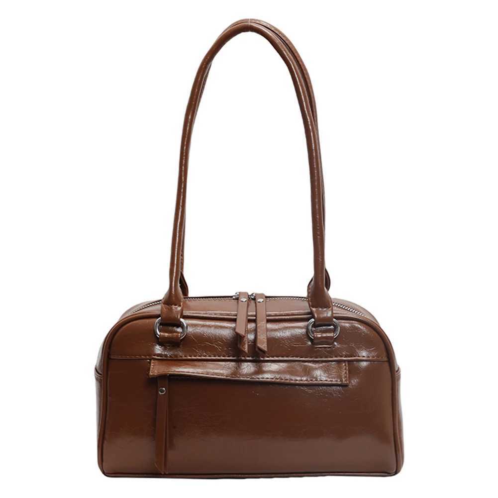 Shoulder Bag for Women Multi Pocket Retro Handbag PU Leather Zipper Solid Satchel Bag for Work Travel XJ2520616