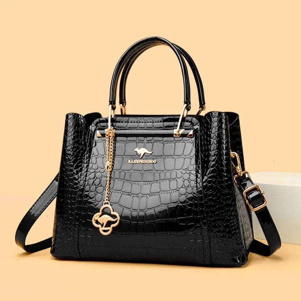 Patent Leather Crossbody Bags For Women Brand Designer Tote Handbag Large Capacity Three Layers Shoulder Commuting Bag