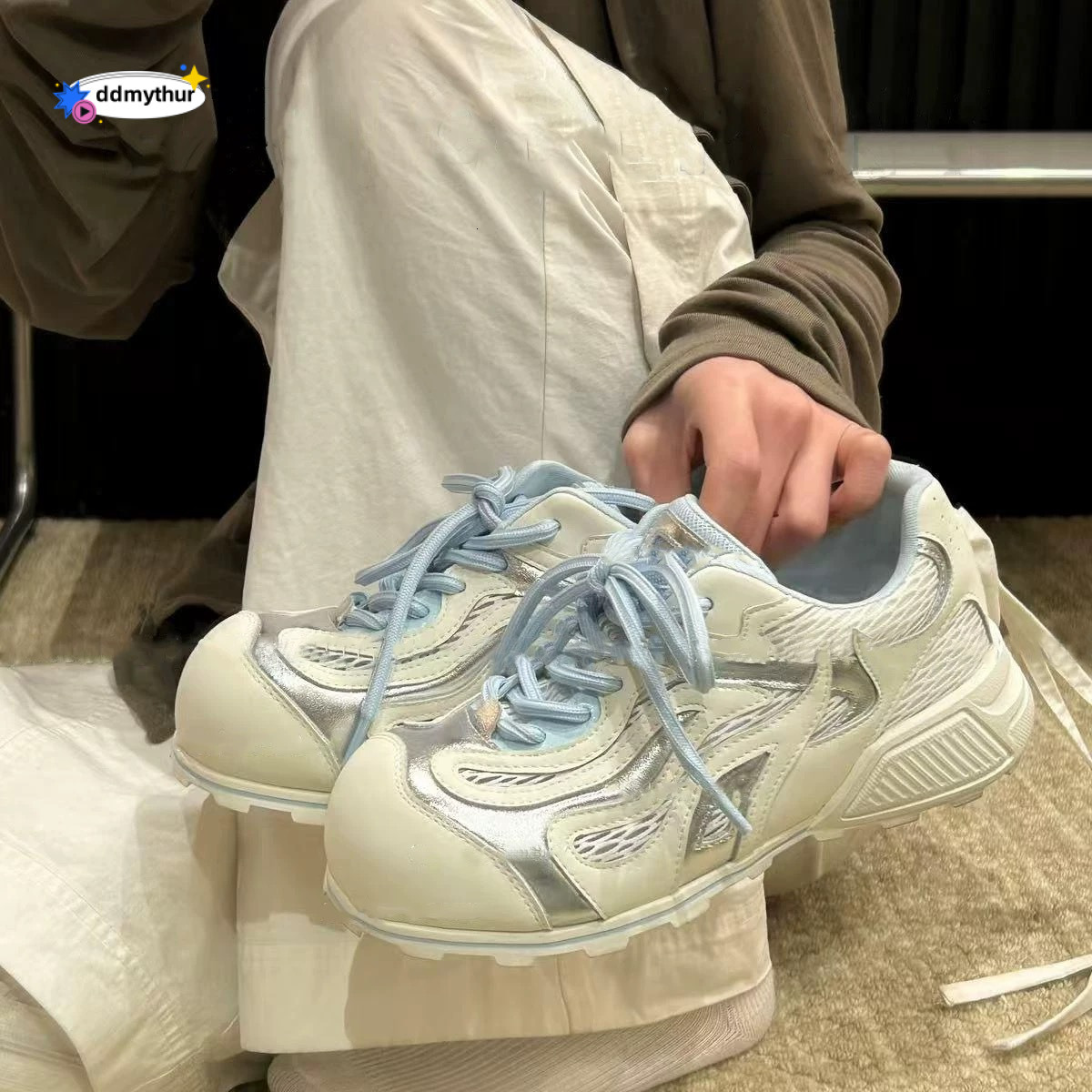 Disordered Aesthetics" Bowling 2025 Summer Agan Shoes for Women Breathable 4cm Versatile Casual Niche Sneakers ddmythur