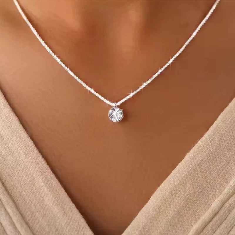 TEN CARATS s925 Sterling Silver VVS1 Moissanite Classic Crown Necklace for Women Gift GRA Certified Jewelry free delivery W250616
