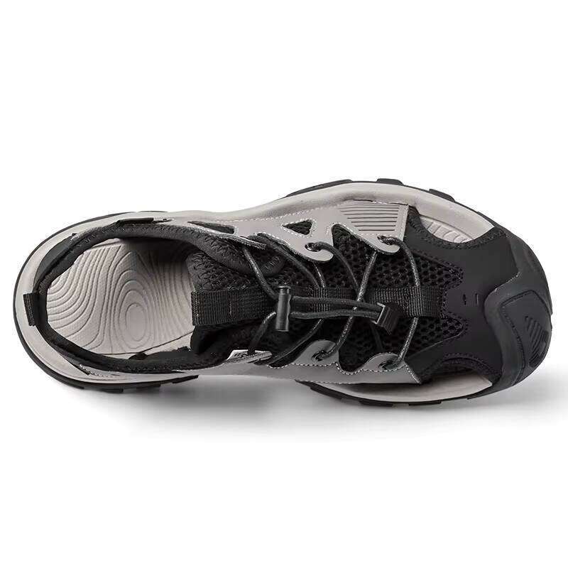 Outdoor Summer Casual Leather Beach Shoes Elastic Buckle Dry and Wet Non-slip Anti-collision Men's Sandals