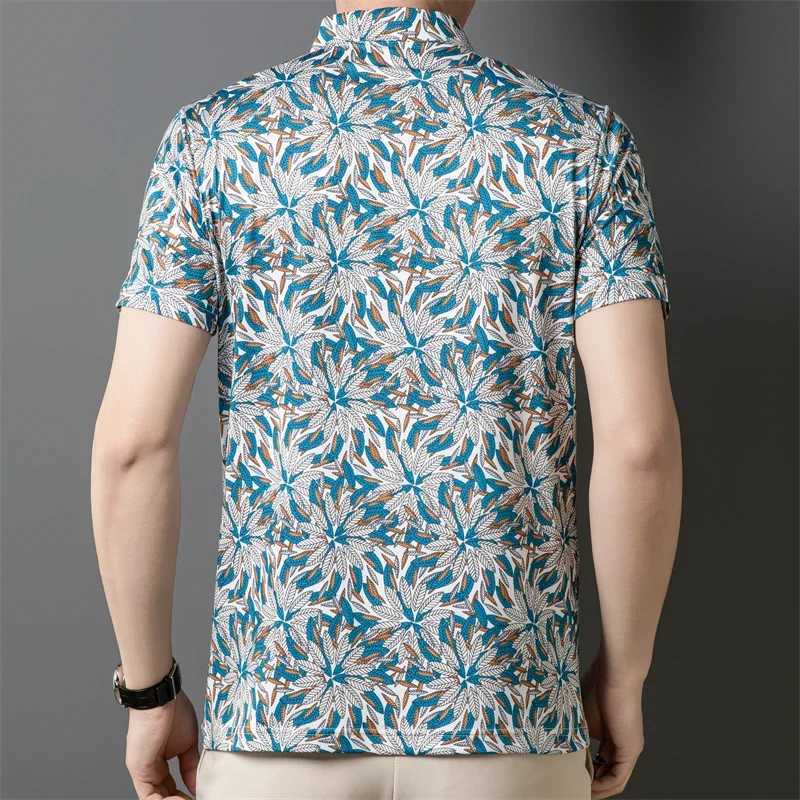 2025 New Mens Casual Fashion Printed Short Sleeve Polo Shirt Anti Wrinkle Breathable Comfortable Summer Versatile T-shirt W250616