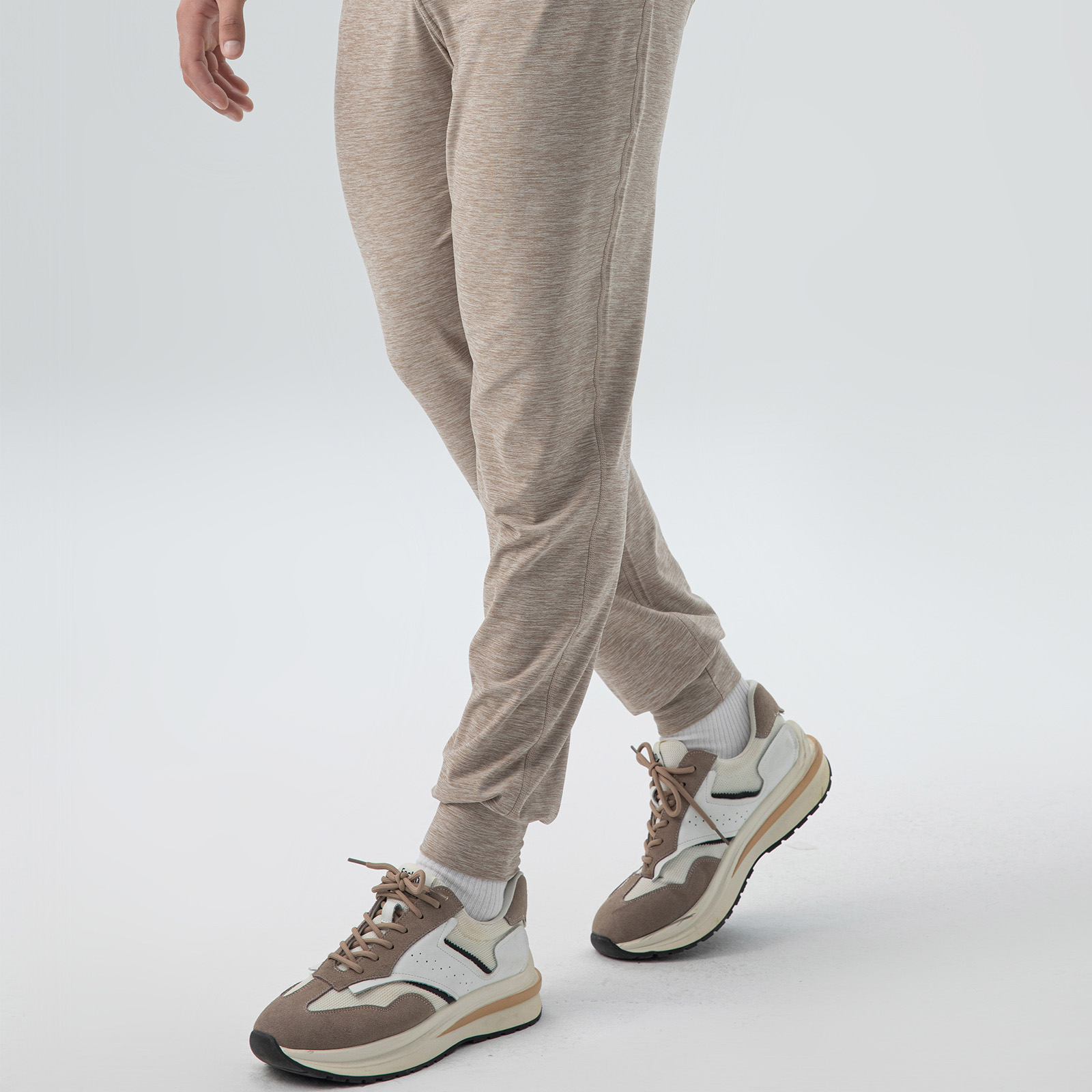 Breathable Men's Heather Grey Linen-Mix Denim Bottoms: Durable Everyday Wear