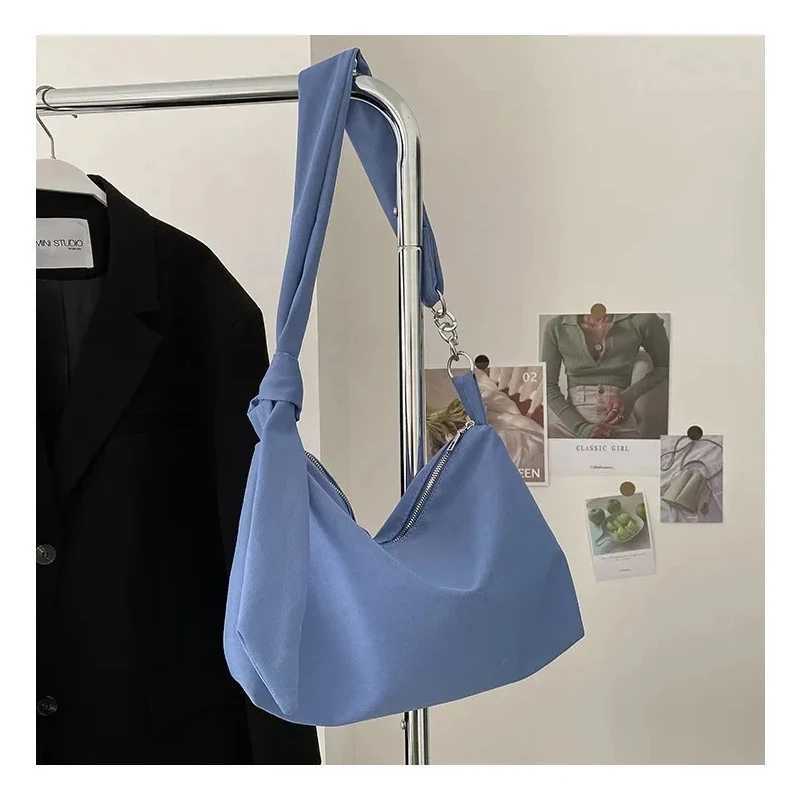 Solid Hobos Women Girls Simple Chain Knotted Straps Messenger Shoulder Crossbody Bags Shoulder Bag Large Capacity XJ2520616