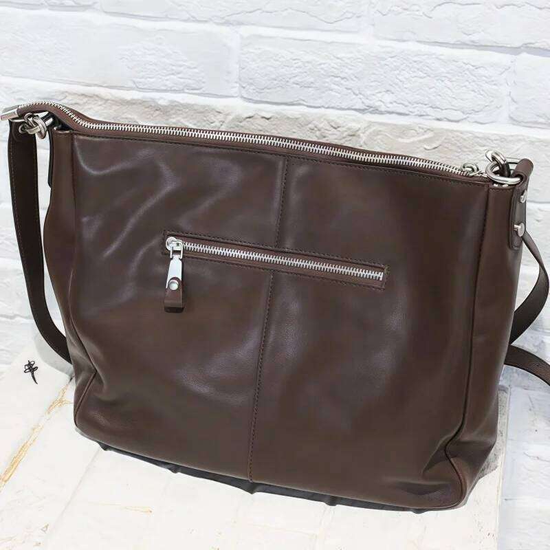 High Quality Leather Tote For Women 2025 New Vegetable-Tanned Cowhide Versatile Large Work Crossbody Shoulder Shopper Bag