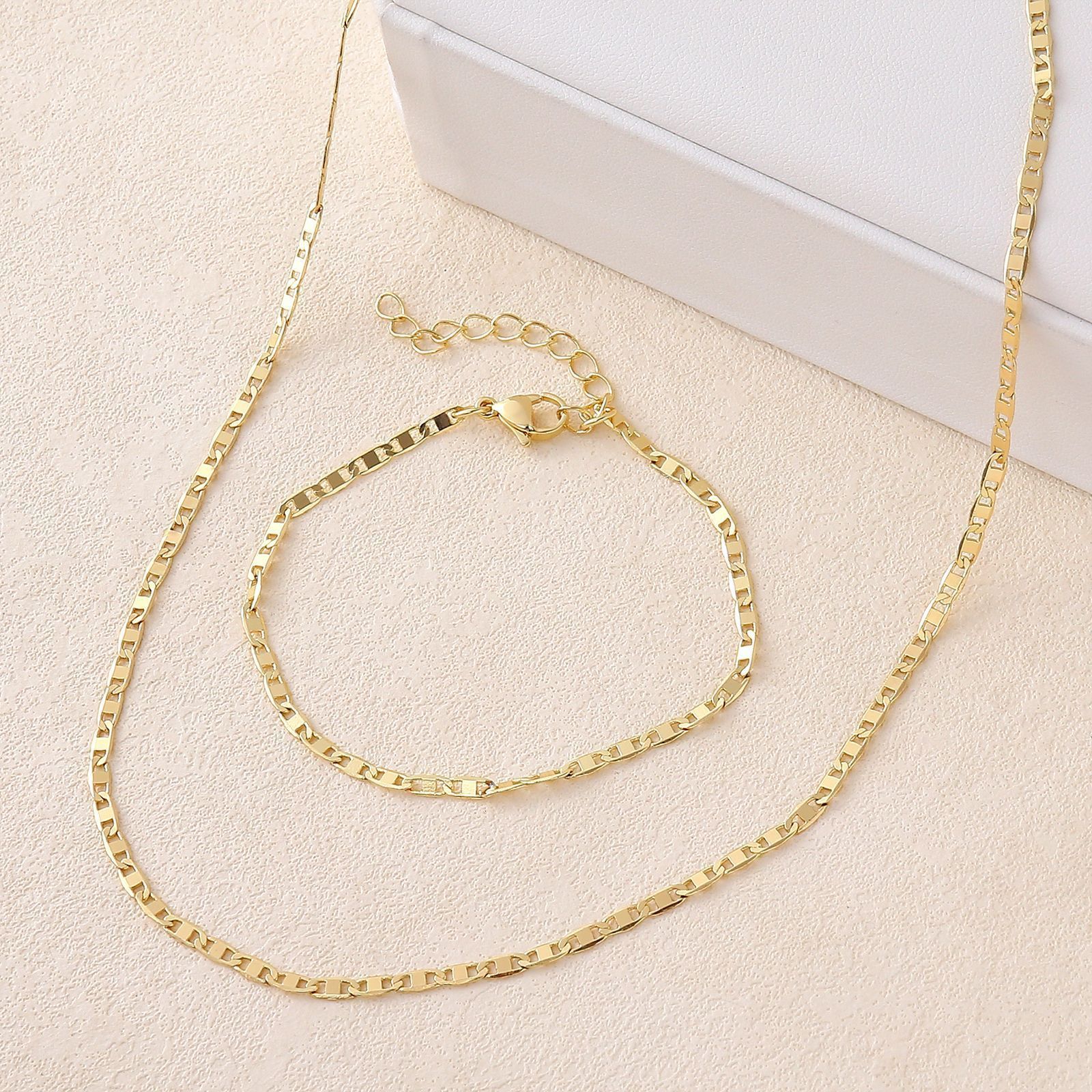 Anklets Minimalist Metal Anklets Women Gold Color Stainless Steel Figaro Rope Curb Link Leg Chain Basic Chic Lady Girl Jewelry 10inch 231109