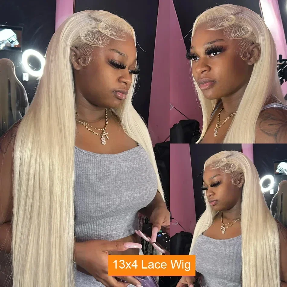 13x4 13x6 360 HD Transparent 613 Honey Blonde Color Lace Front Human Hair Wigs for Women Raw Brazilian Straight Synthetic Lace Frontal Wig