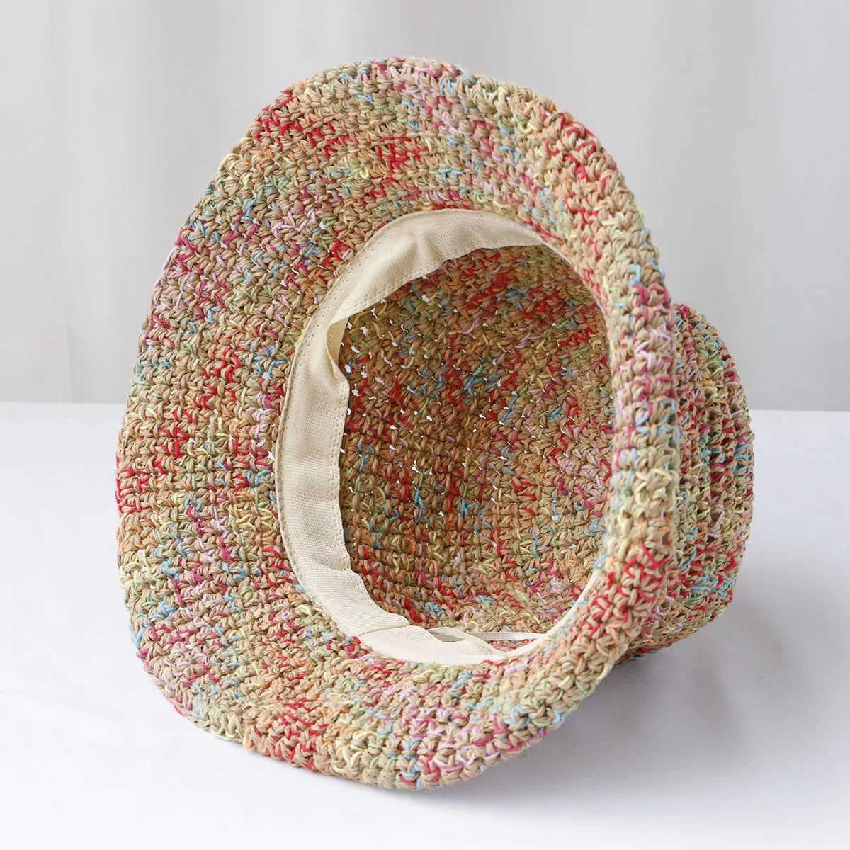 French Style Casual Chic Womens Summer Straw Hat Face Slimming Breathable Sunscreen Large Brim Beach Holiday Fishing Cap M250616