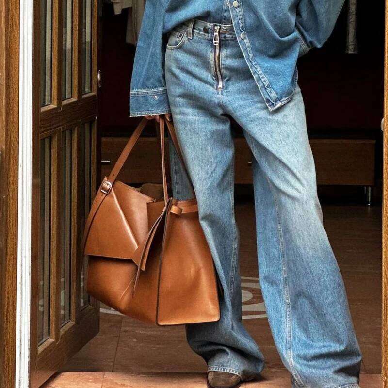 Women's Bags Designer Vintage Belt Cabas Tote Bags For Women Designer Handbag Purses New In PU Hem Large Capacity Medium Underarm Shoulder