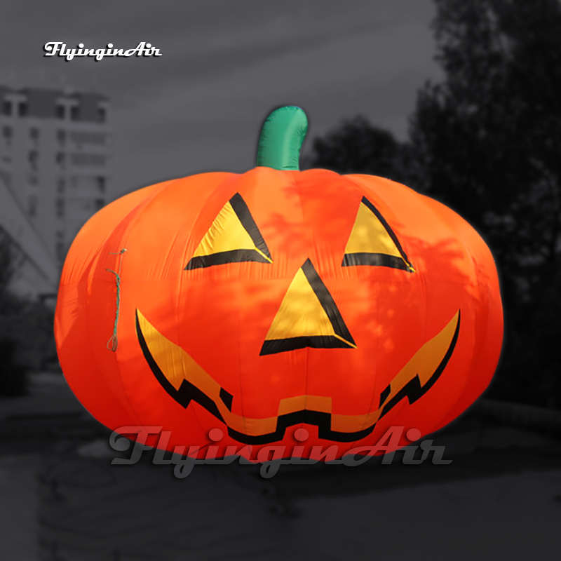Outdoor Halloween Huge Inflatable Pumpkin Head 5m Air Blow Up Jack-o-lantern Balloon For Carnival Stage Decoration