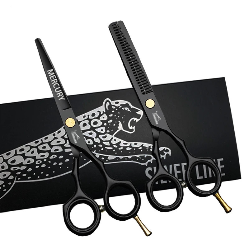 5.5 6.0 Inch Hair Scissors Professional Barber Hairdressing Cutting Thinning Set Reversed Scissors Laser wire scissors 250611