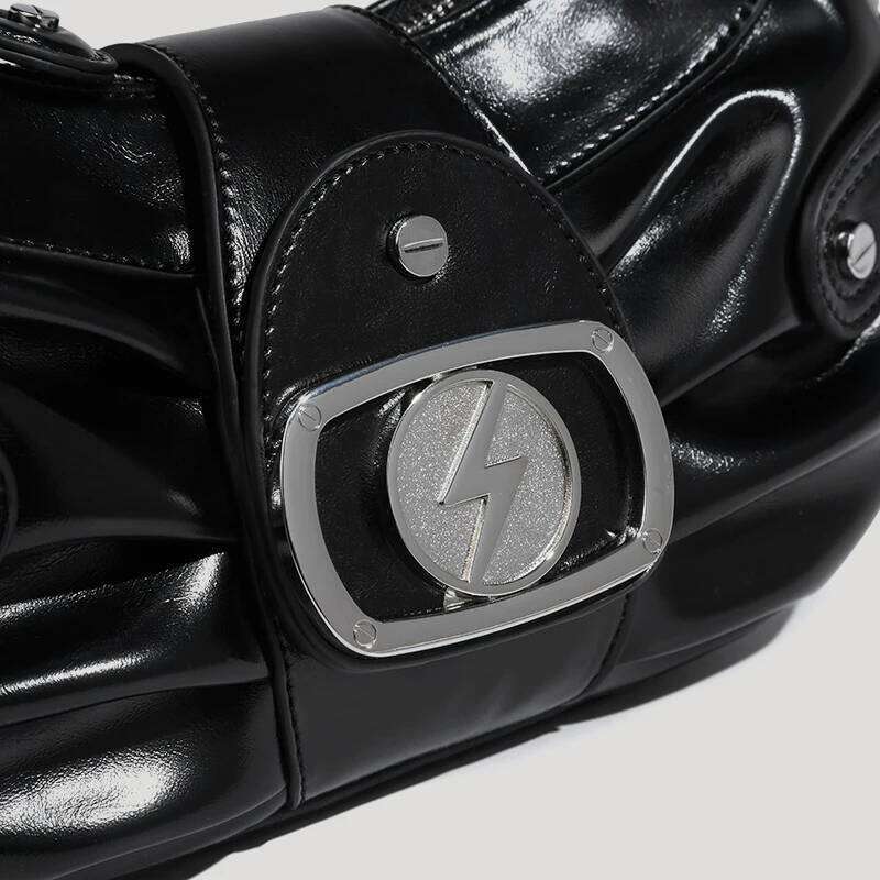 Women's Bags Designer Rock Handbags Designer Bags For Women And Purse 2023 New In PU Wax Skin Small Metal Sheets Decorate Shoulder Bag