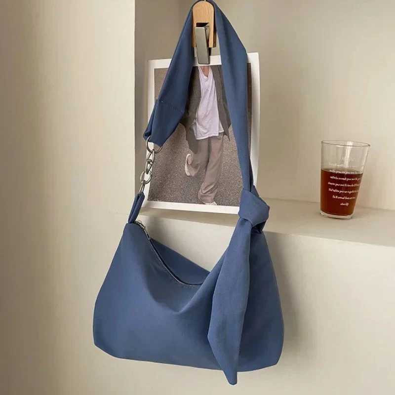 Solid Hobos Women Girls Simple Chain Knotted Straps Messenger Shoulder Crossbody Bags Shoulder Bag Large Capacity XJ2520616