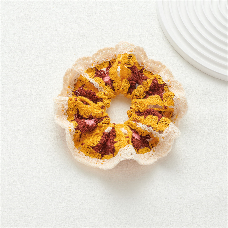 Handmade knitted large intestine circle advanced sense of rustic style pill hair accessories sweet ponytail head rope leather band hair accessories