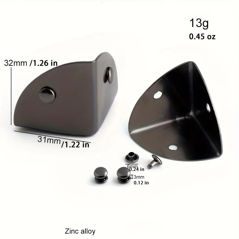 4PCS Metal Triangle Corner Protective Buckle Suitable for Leather Craft Wallet Flip Handbag Book Album DIY Hardware Accessories 250616