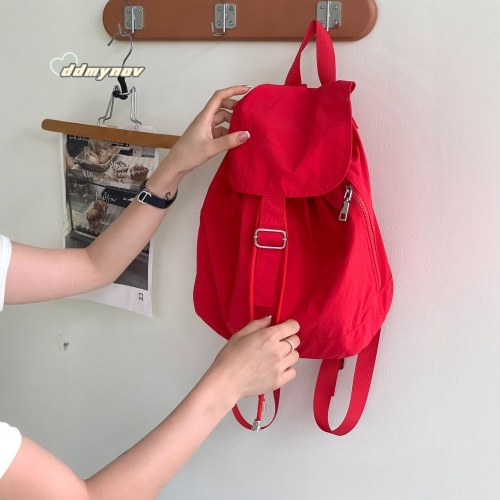Casual Dongdaemun New Simple High-end Large Capacity Women's Fashion Travel Sports Drawstring Backpack ddmynov