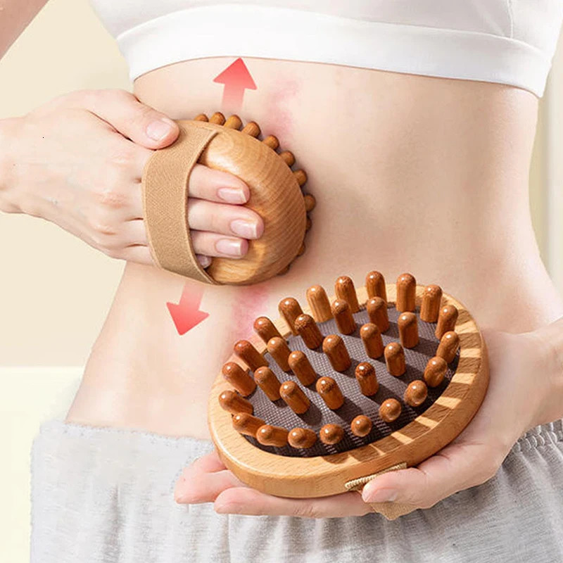 Body Anti Cellulite Brush Soothing Wooden Essential Oil Spa Air Cushion Massage Hair Comb Scalp Massager 250605
