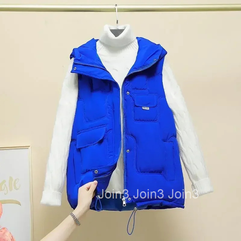 Lady Giletes Solid Color Korean Style Cheap New Outerwear Womens Padded Cotton Vests Insulated Pretty Elegant Warm Lightweight