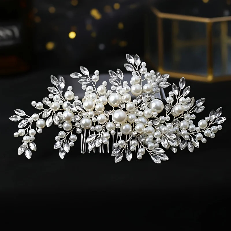 ious Pearl Hair Comb Headband Rhinestone Pearl Hair Accessories For Women Wedding Accessories Tiara Headpiece 250610