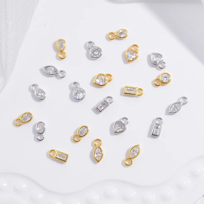 2pcs S925 Sterling Silver Eyes Ellispe Heart Small Charms DIY Necklace Earrings for Jewelry Making Accessories Wholesale SD12 250609