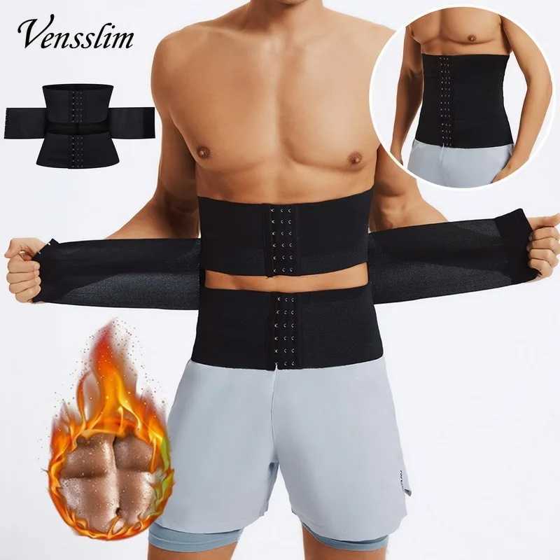 Vensslim Plus Size Waist Trainer Corset Men Fitness Fat Burner Hot Slimming Sauna Sweat Belt Compression Body Shaper Hooks Strap W250616