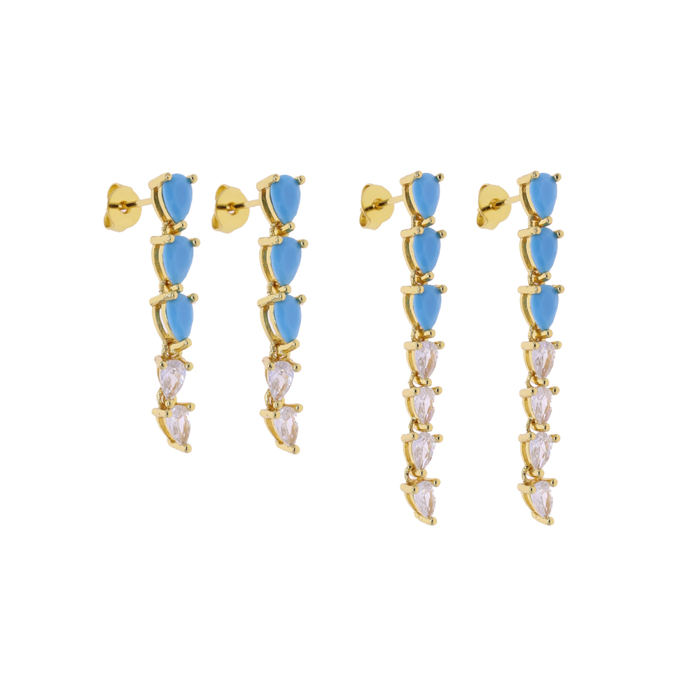 sdzstone 2025 NEW arrived water drop turquoise necklace Zircon Clavicle Chain Women's Gold Plated Color Preserved fashion jewelry