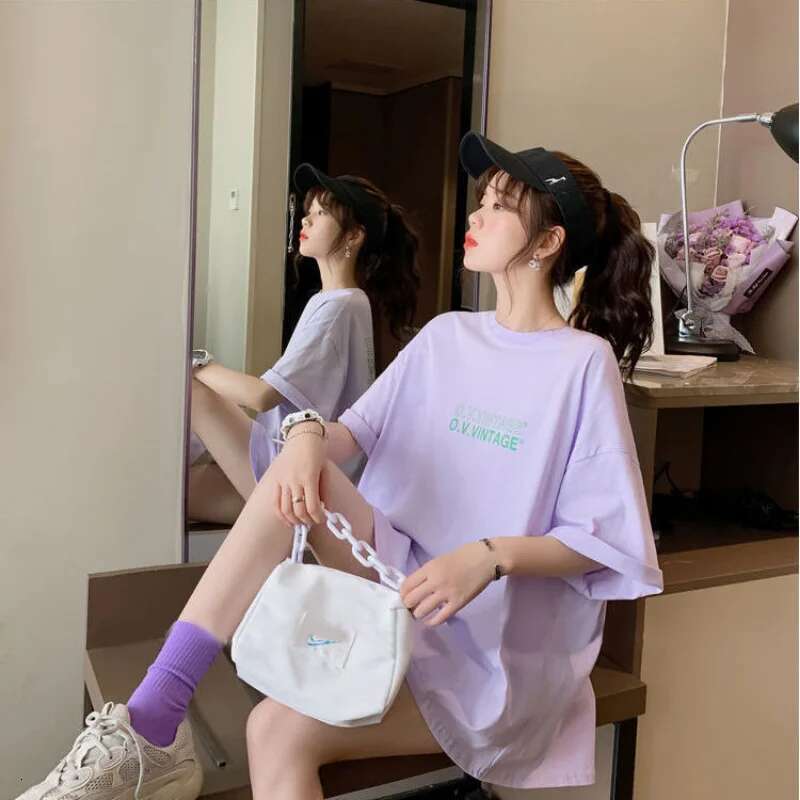 Short Sleeve Letter T Shirts Female Sexy Top for Women Loose Summer Y2k Kpop Tees 90s Goth Graphic Clothes Cool Sale O Pulovers