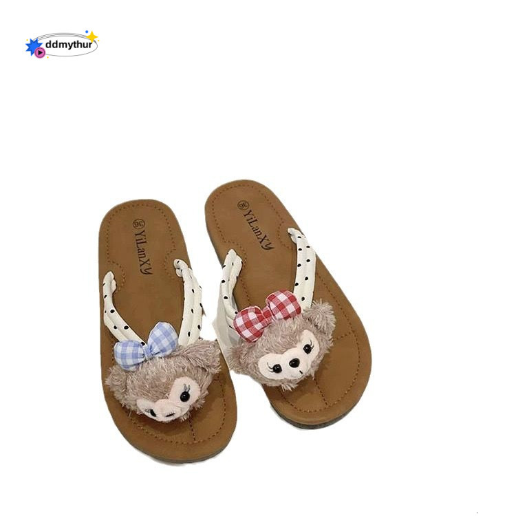 Cartoon Cute Women's Flip-Flops Summer Outdoor Soft Sole Fashion 2024 New Versatile Internet Celebrity Ins Sandals ddmythur