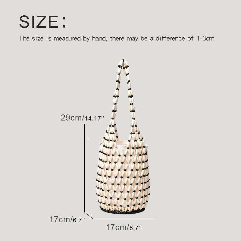 Women's Bags Designer Bohemian Beach Bucket Bags For Women Designer Handbag Purses New In Wood Woven Hollow With Inner Pocket Shoulder Bag