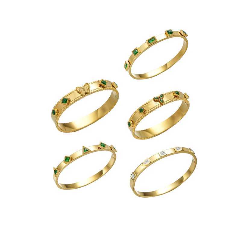 FYSARA Minimalist High Quality Zircon Stackable Anniversary Jewelry for Women Butterfly Design Stainless Steel Bangle Z250616