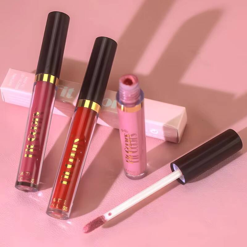 Fit Colors Long-lasting Matte Lipstick Non Stick Moisturizing Gloss Waterproof Makeup Lip Glaze Sexy Purple Red Lipsticks happy