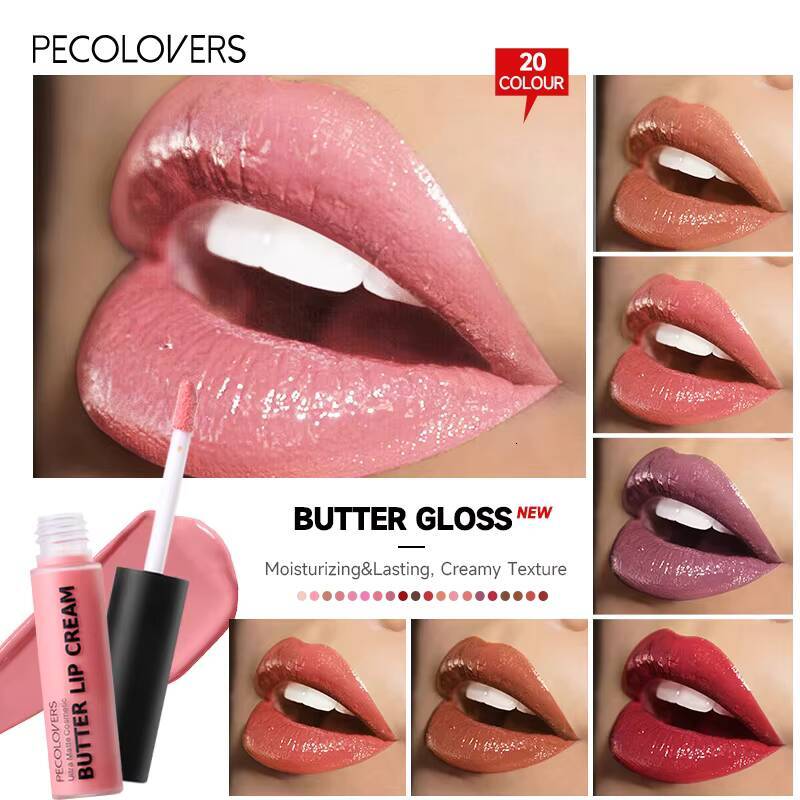 Long Lasting Butter Gloss Lip Balm Liquid Waterproof Lipstick Cosmetics Makeup Lipgloss for Women Girls happy