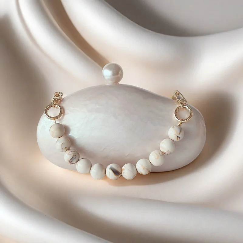 Marble Egg Shape Clutch Bag Acrylic Purse Women Wedding Evening Party Cute Ivory Beach Mini Summer Pearl Lady And Handbag 250614
