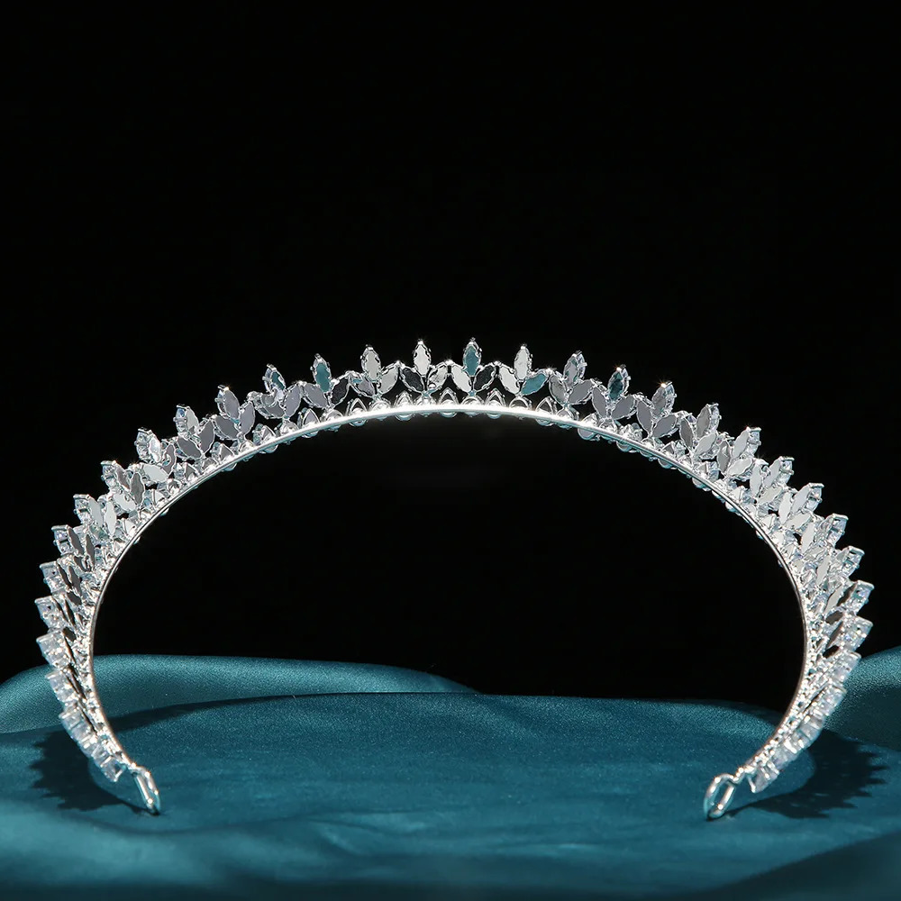 Princess Wedding Tiaras Crowns Bridal Headbands CZ Zirconia Bride Crown Headdress Birthday Party Prom Hair Jewelry Headpiece 250603