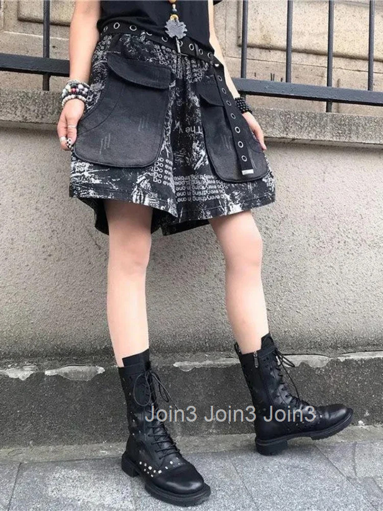 Wide With Waist Pocket Denim Shorts for Women Stretchy Outfits Outdoor Harajuku Fashion Streetwear Hot XL Short Jean Pants Woman