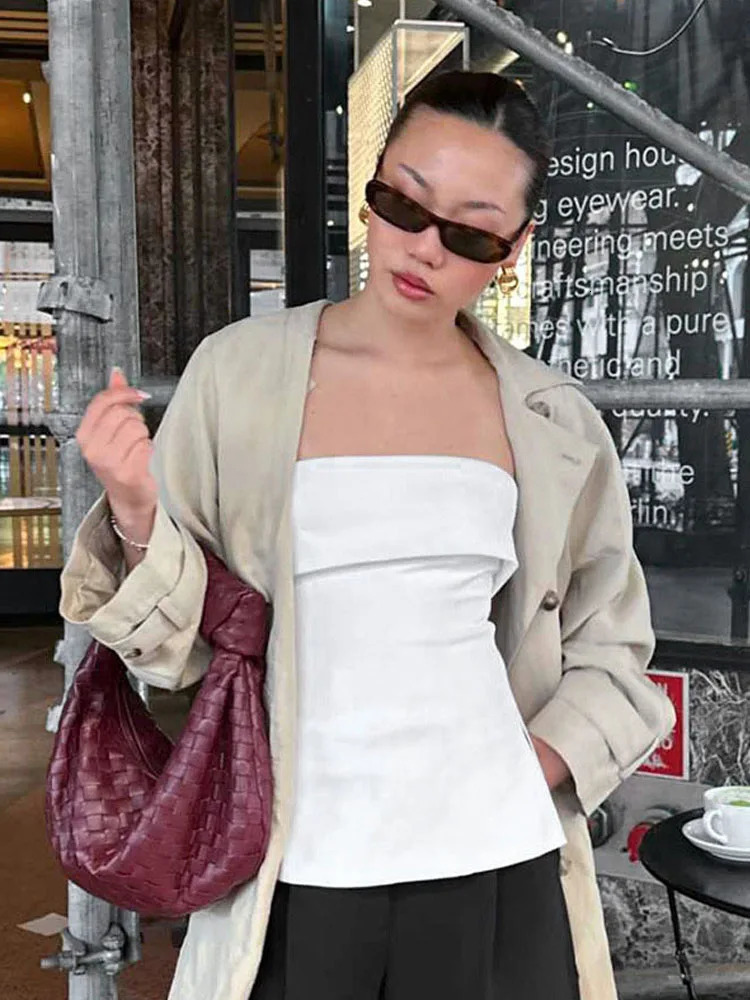 Solid Tube Tops For Women Strapless Bra Turndown Slash Neck Lenceria Femenina Backless Bralette Femme Split Bandeau Top Sexy 250614