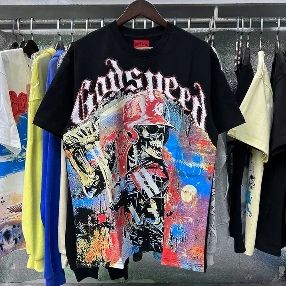 New Luxury Design GOD SPD Mens T-shirts athlete Print Cotton casual Hip hop Ts Designer Godspd Brand Men T-shirts H250616