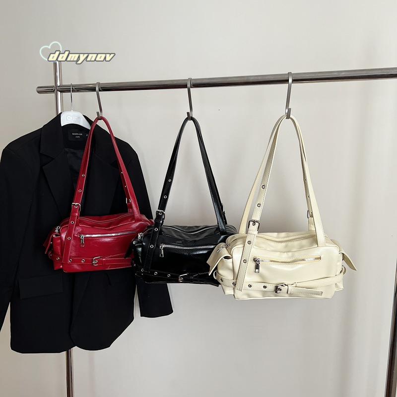Korean Niche Motorcycle Style Underarm Bag for Women 2025 Summer Casual Versatile Large Capacity Commuter Shoulder Handbag ddmynov ddmynov
