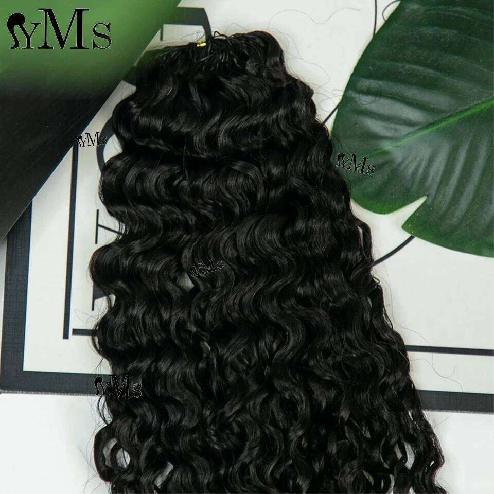 YMS 3C4A Burmese Curly Invisible Feather Crochet Human Hair Extension With String For Women