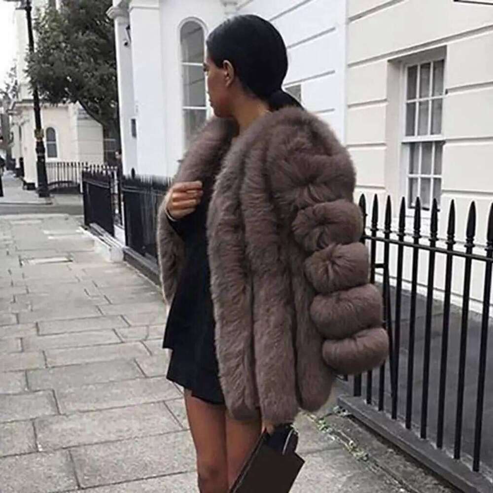 Mink Coats Women 2022 Winter Top Fashion Pink Faux Coat Elegant Thick Warm Outerwear Fake Fur Jacket Chaquetas Mujer