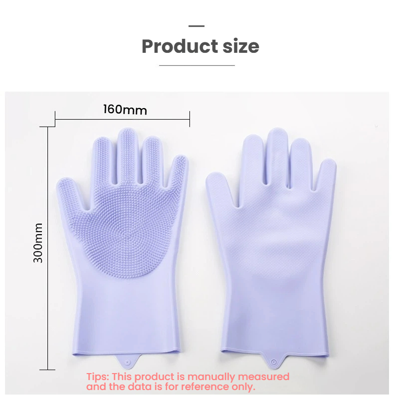 Silicone Pet Grooming & Dishwashing Gloves with Scrubbers - Multi-purpose Heat Resistant Cleaning Gloves for Dogs, Cats, and Kitchen