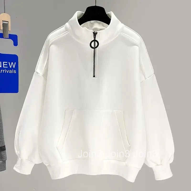 With Zipper New In Female Top Full Zip Up Womens Sweatshirts Plain Cheap Korean Clothing E Nice Color 2000s Fashion M Pullovers