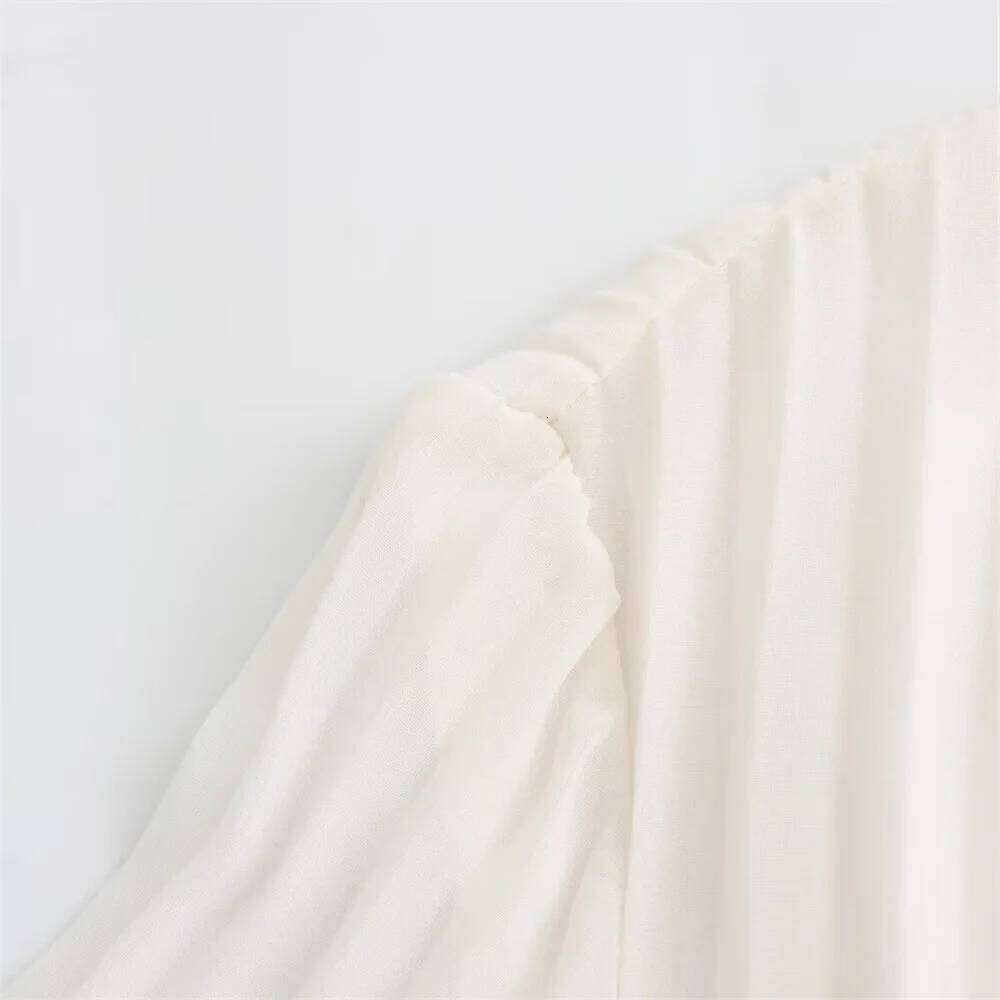 2025 Spring New Product Women's Fashion Casual Slimming Flip Collar Long Sleeves With Belt Midi Pleated Dress