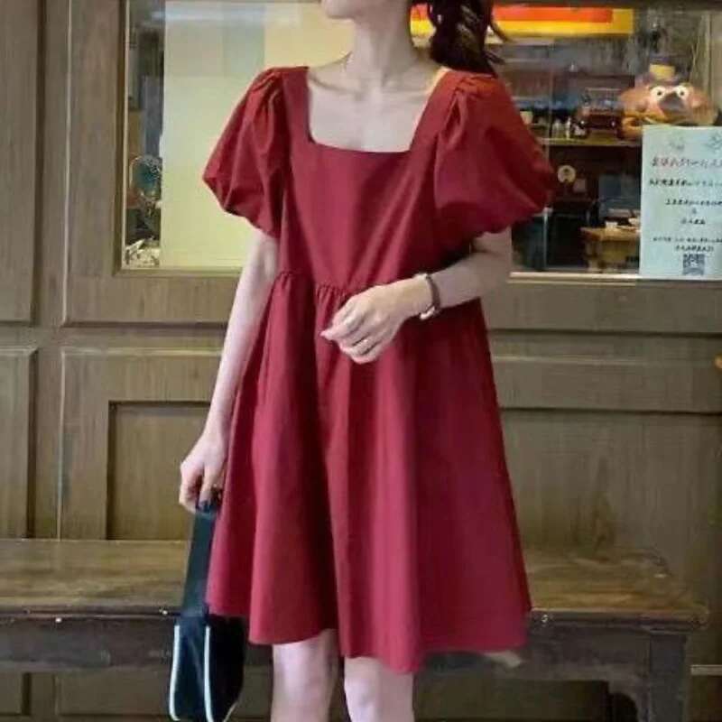 Dresses for Women 2025 Kawaii Clothes Purple Woman Dress Birthday Cute Fairy Midi Cotton New Features of Aesthetic In One-piece