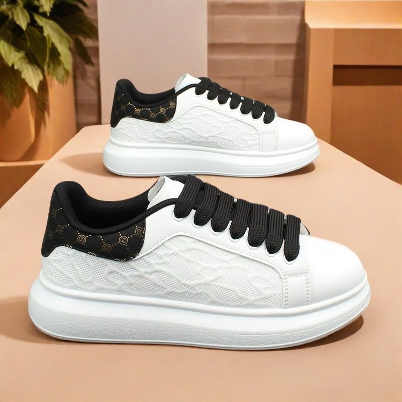 White for men and women, made of PU leather same high version all-match New style in Free shipping thick-soled height-increasing sneakers lazy shoes
