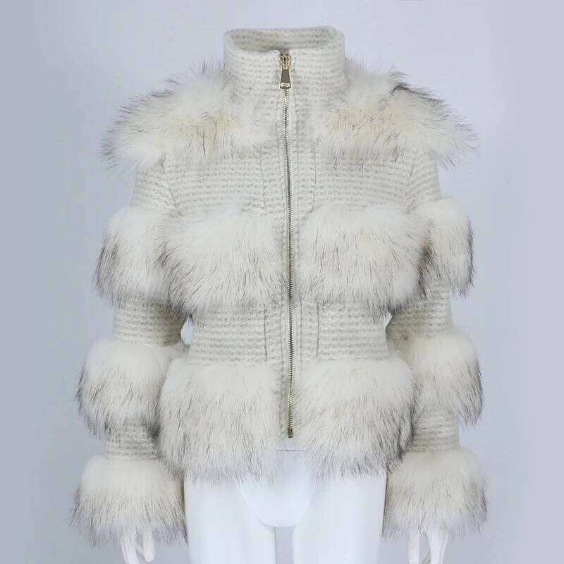 Furyourself 2025 Winter Women Ecofur Faux Woolen Coat Jacket Korean Streetwear Outerwear Thick Warm Artificial Fur