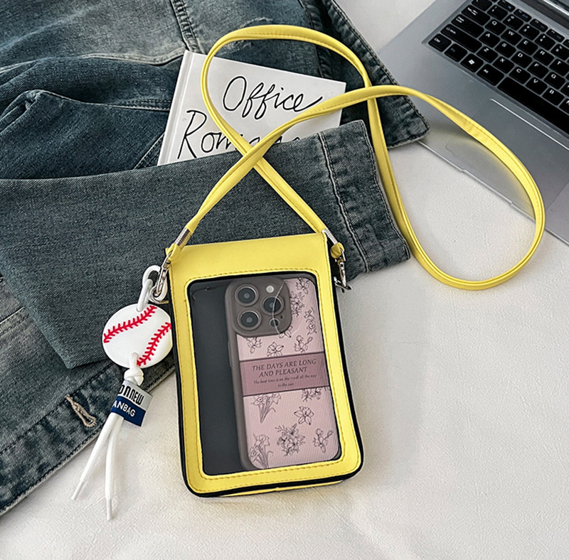 Baseball Printed Shoulder Cell Phone Bag Women Personalized Slanting Across Small Square Bag Fashion Versatile Crossbody Bags